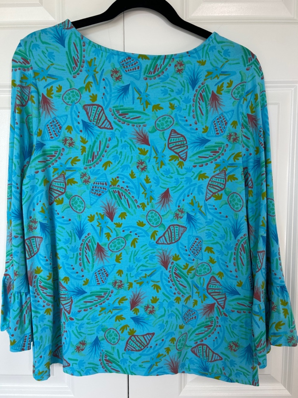 fresh produce Turquoise Multicolor Printed Long Sleeve Top